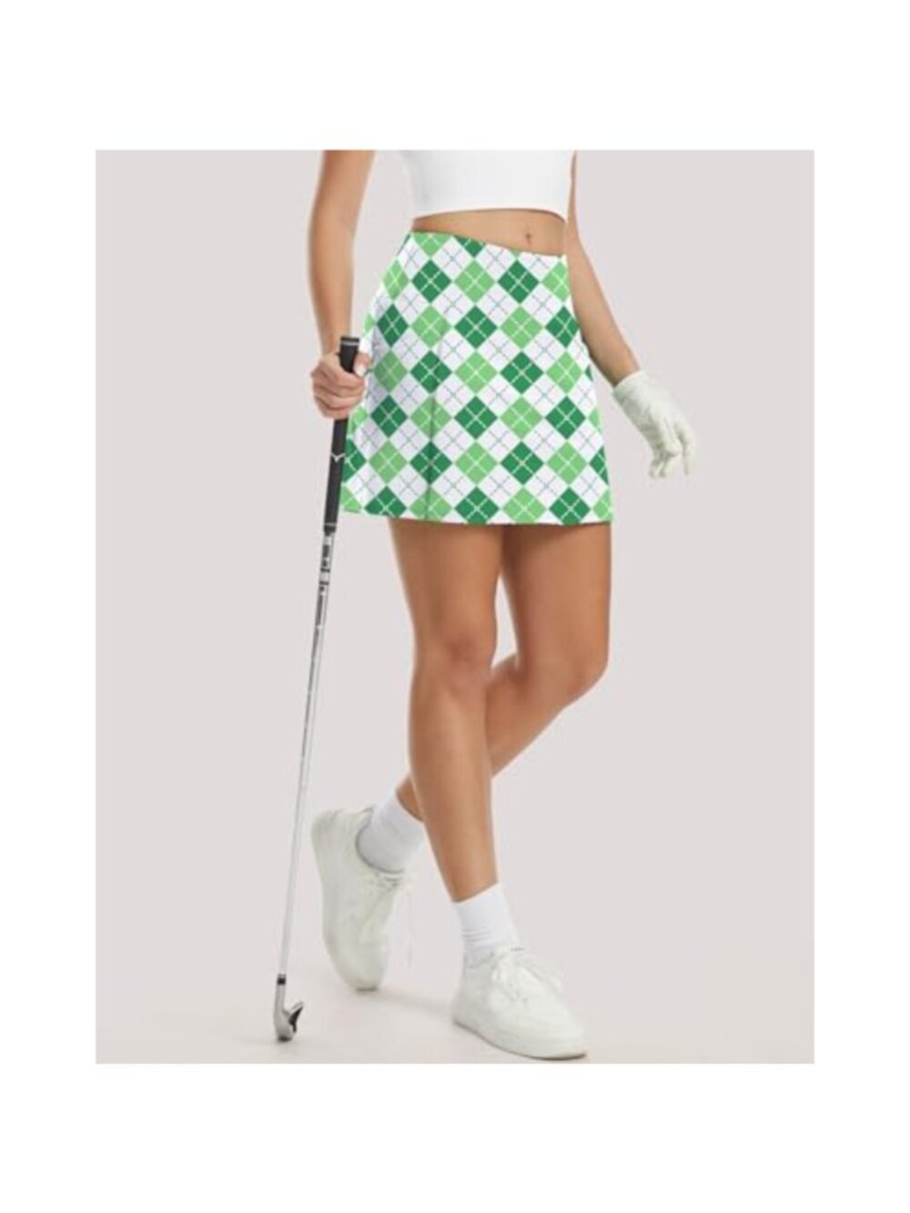 Women's High Waisted Golf Tennis Skort with 4 Pockets & Built-In Shorts - Picture 3 of 6